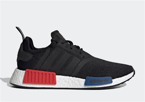 adidas nmd black red blue.